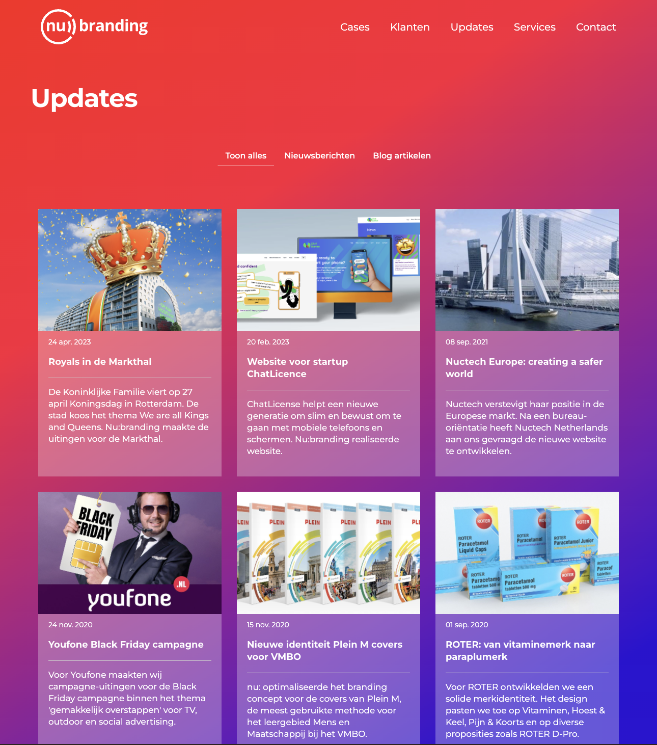 Updates page
